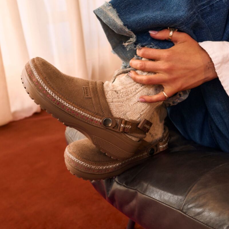 Crocs™ Classic Crafted Vegan Suede Stitch Sepia