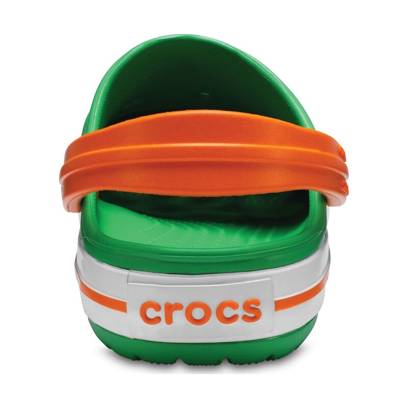 Crocs™ Kids' Crocband Clog Grass Green/White/Blazing Orange