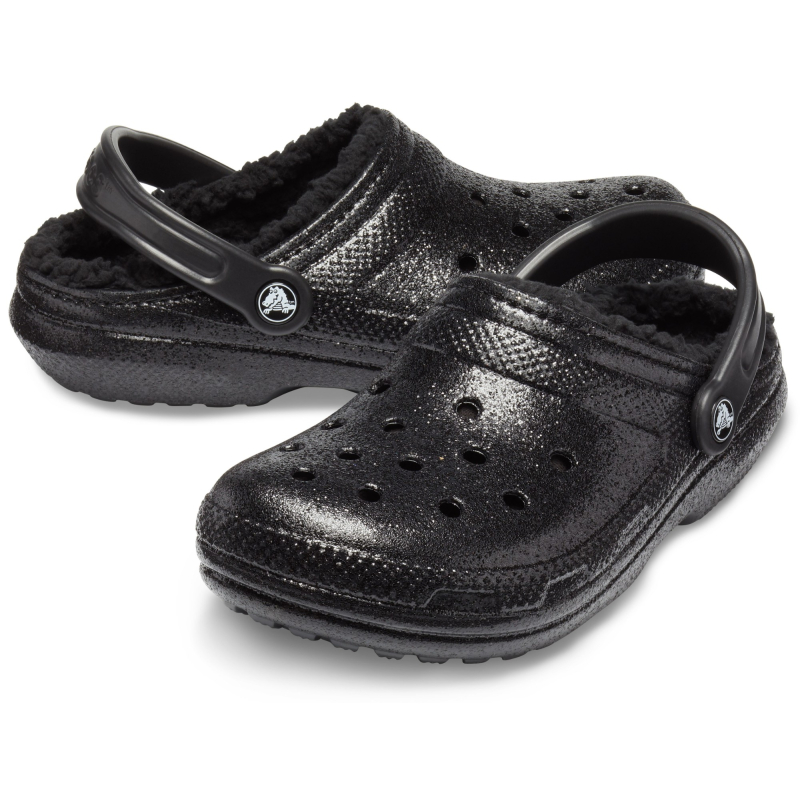 Crocs™ Classic Glitter Lined Clog Black/Black