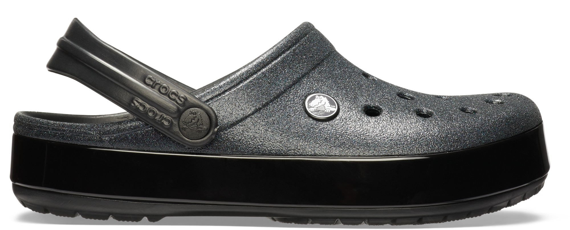 crocs black glitter
