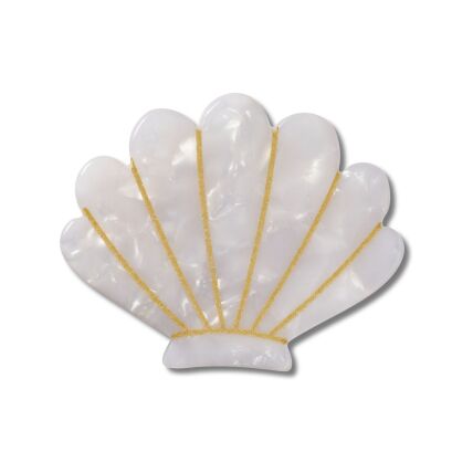 Crocs™ Jibbitz White And Gold Seashell 