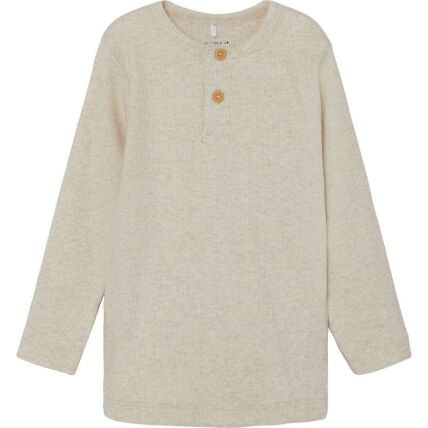Name It RIB BUTTON LONG SLEEVED TOP Peyote Melange