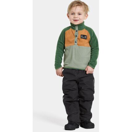 Didriksons Monte Kid's Half Button 4 Light Moss