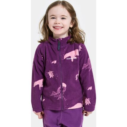 Didriksons Monte Printed Kids' Full-Zip 10 Winter Ocean Purple