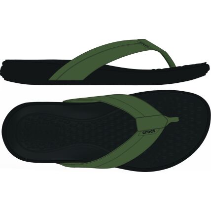 Crocs™ Yukon Surf Flip Army Green/Black
