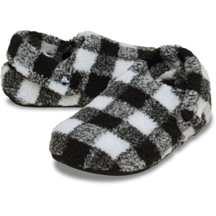 Crocs™ Classic Buff Check Cozzzy Slipper Black/White