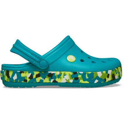 Crocs™ Crocband Glow Confetti Band Clog Kids' Turbo Teal/Multi