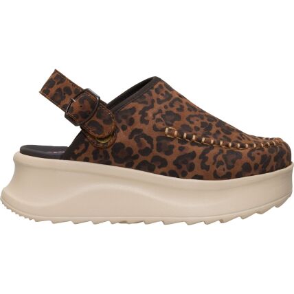HEYDUDE Delray Clog Suede Women's Brown Leopard