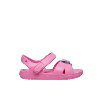 Crocs™ Classic Cross Strap Charm Sandal T Pink Lemonade
