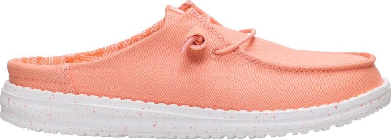 HEYDUDE Wendy Slip Stretch Canvas Women's Peach Pink